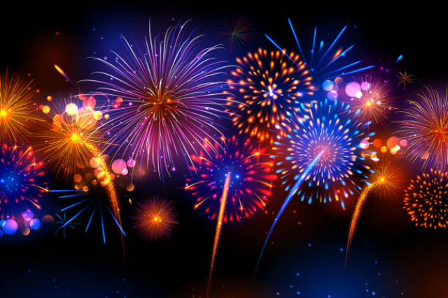 Outdoor fireworks display for weddings