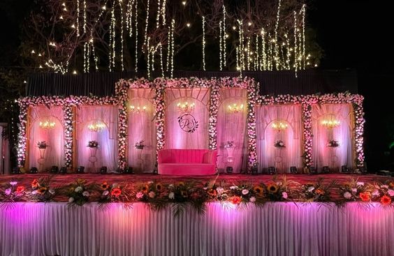 Premium wedding decoration with luxury floral arrangements